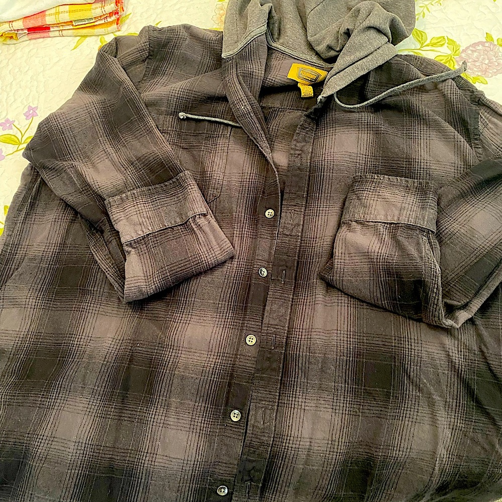 Men’s Flannel shirt with hood